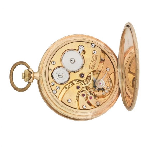 Swiss 14K gold hunting cased keyless lever watch Circa 1920 Swiss 14K gold hunting cased keyless lever watch Circa 1920