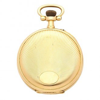 Small English 18K gold open faced keyless watch Circa 1890 Small English 18K gold open faced keyless watch Circa 1890