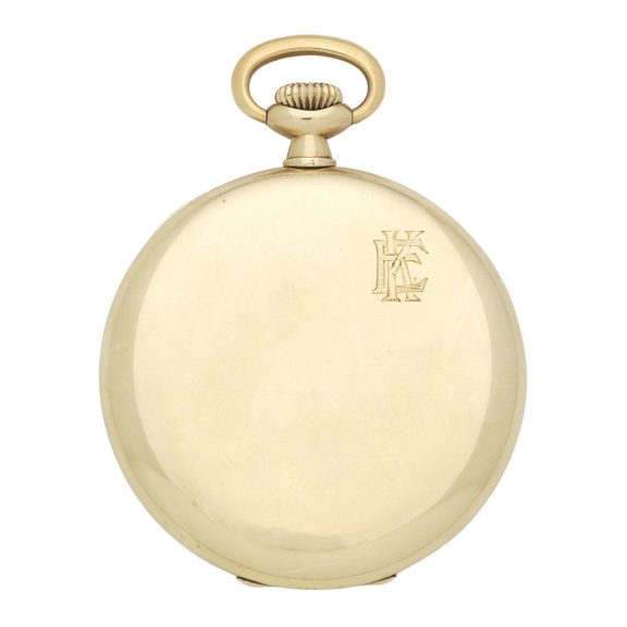 Swiss 14 carat gold open faced keyless lever watch Circa 1928 Swiss 14 carat gold open faced keyless lever watch Circa 1928