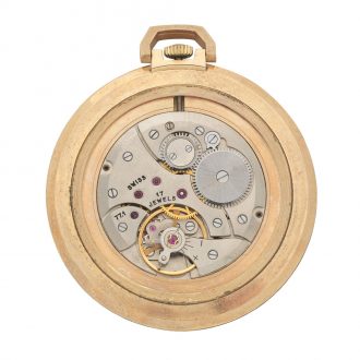 Swiss 9 carat gold open faced keyless lever watch Circa 1976