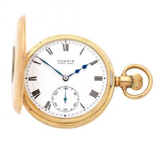 Swiss 9 carat gold half hunting cased lever watch Circa 1955