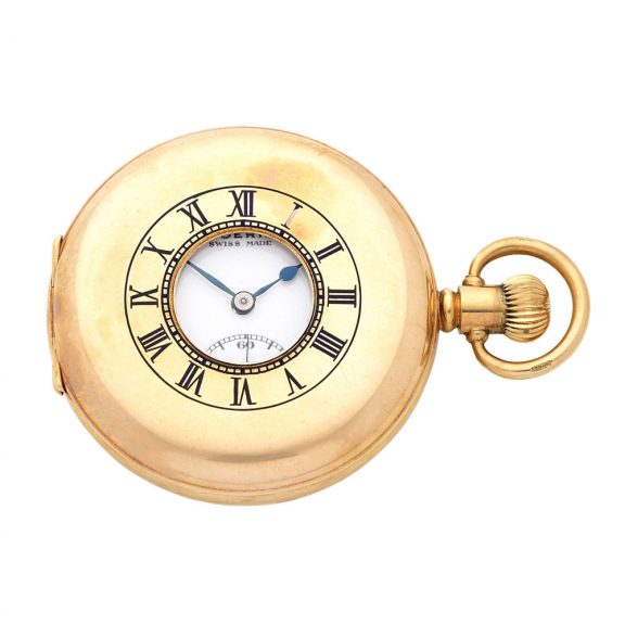 Swiss 9 carat gold half hunting cased lever watch Circa 1955 Swiss 9 carat gold half hunting cased lever watch Circa 1955