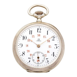 Swiss silver open faced keyless lever pocket watch Circa 1910