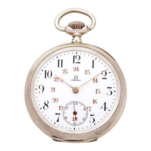 Swiss silver open faced keyless lever pocket watch Circa 1910 Swiss silver open faced keyless lever pocket watch Circa 1910