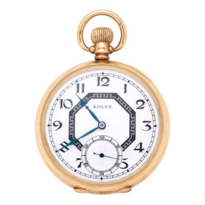 Swiss 9 carat gold open faced keyless pocket watch Circa 1921