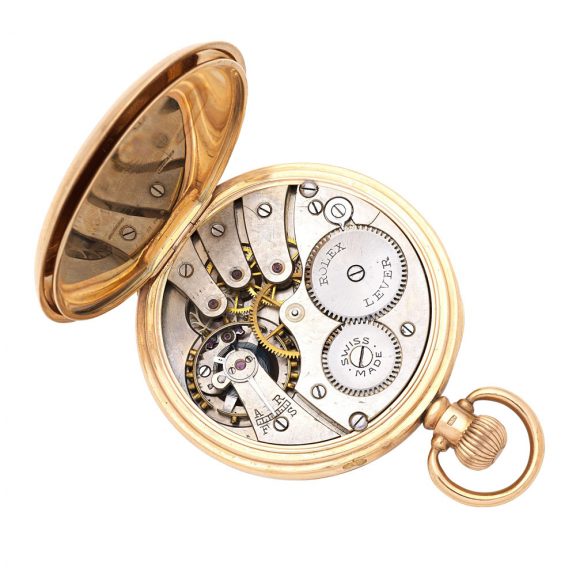 Swiss 9 carat gold open faced keyless pocket watch Circa 1921 Swiss 9 carat gold open faced keyless pocket watch Circa 1921