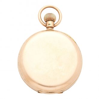English 9 carat gold open faced keyless pocket watch Circa 1860