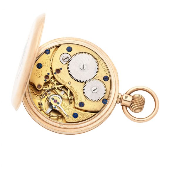 English 9 carat gold open faced keyless pocket watch Circa 1860 English 9 carat gold open faced keyless pocket watch Circa 1860