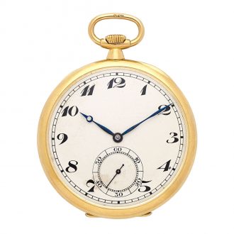 Swiss 9 carat gold open faced keyless pocket watch Circa 1860