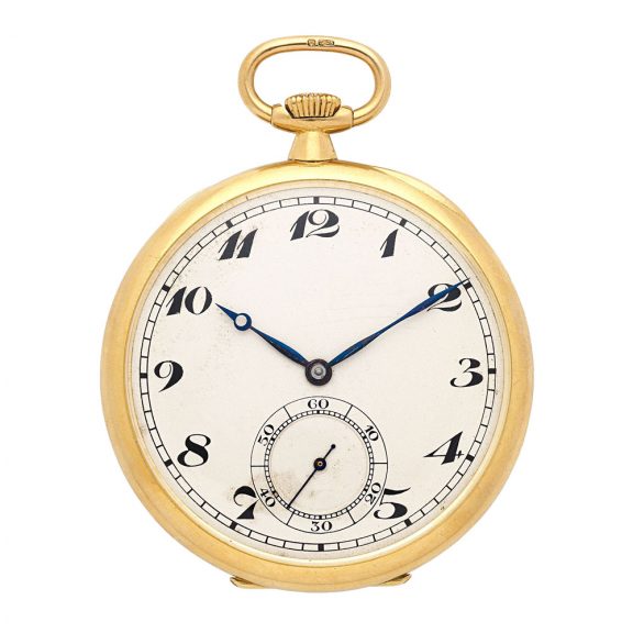 Swiss 9 carat gold open faced keyless pocket watch Circa 1860