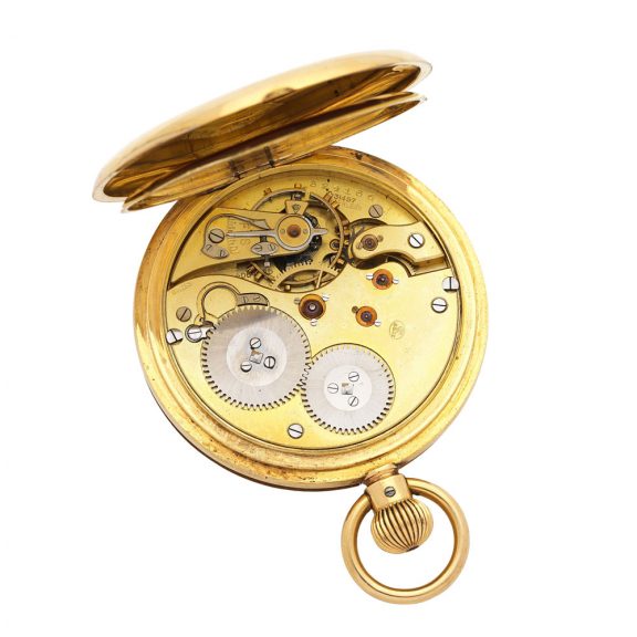 Swiss 18K gold hunting cased keyless lever watch Circa 1912 Swiss 18K gold hunting cased keyless lever watch Circa 1912