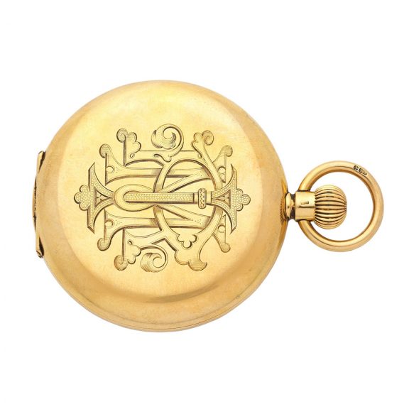 Swiss 18K gold hunting cased keyless lever watch Circa 1912 Swiss 18K gold hunting cased keyless lever watch Circa 1912