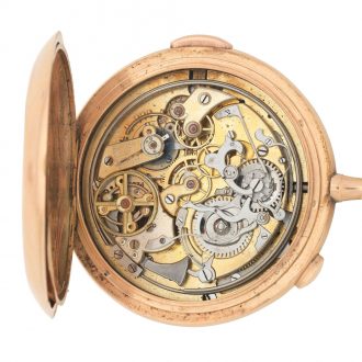 Swiss 14K gold repeating keyless chronograph Circa 1915