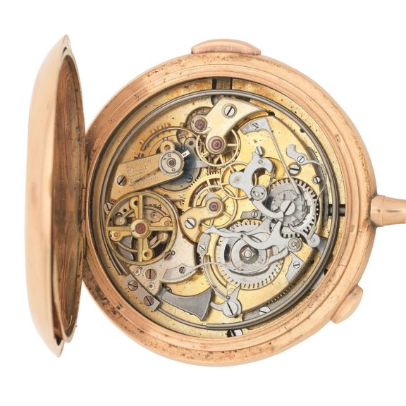 Swiss 14K gold repeating keyless chronograph Circa 1915 Swiss 14K gold repeating keyless chronograph Circa 1915