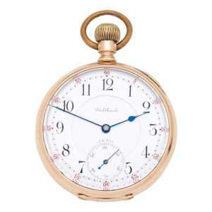 American 10K gold open faced keyless pocket watch Circa 1900