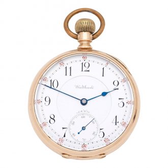 American 10K gold open faced keyless pocket watch Circa 1900