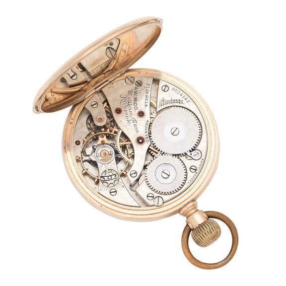 American 10K gold open faced keyless pocket watch Circa 1900 American 10K gold open faced keyless pocket watch Circa 1900