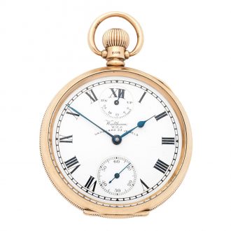 American 9K gold open faced keyless pocket watch Circa 1922