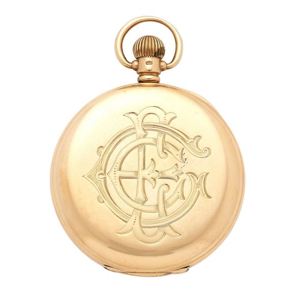 American 9K gold open faced keyless pocket watch Circa 1915