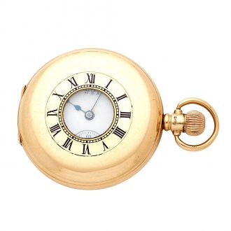 American 9K gold half hunting cased lever watch Circa 1922