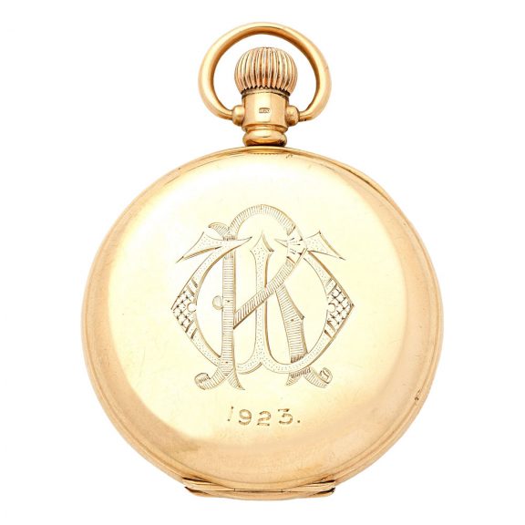 American 9K gold half hunting cased lever watch Circa 1922 American 9K gold half hunting cased lever watch Circa 1922