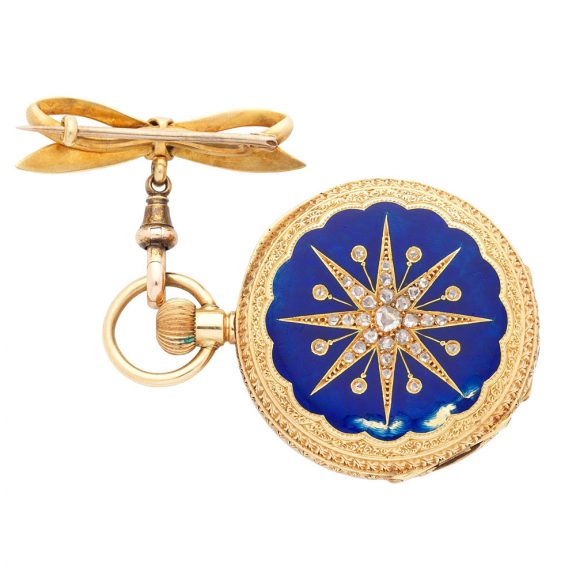 American gold, enamel and diamond set ladies' watch Circa 1891
