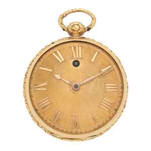 Scottish 18K gold open faced key wind verge watch Circa 1822