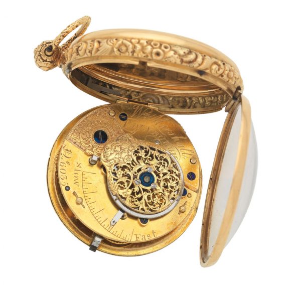 Scottish 18K gold open faced key wind verge watch Circa 1822 Scottish 18K gold open faced key wind verge watch Circa 1822