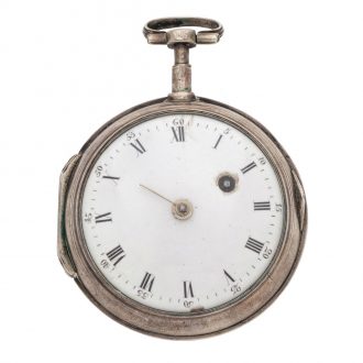 Swiss silver verge watch with hidden erotic scene Circa 1780