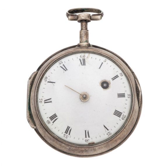 Swiss silver verge watch with hidden erotic scene Circa 1780 Swiss silver verge watch with hidden erotic scene Circa 1780