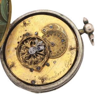 Rare Swiss silver cylinder watch with hidden erotic scene Circa 1780