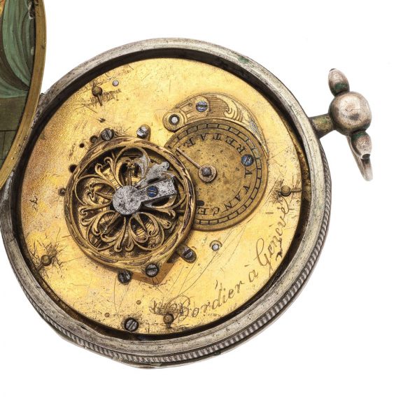Rare Swiss silver cylinder watch with hidden erotic scene Circa 1780 Rare Swiss silver cylinder watch with hidden erotic scene Circa 1780
