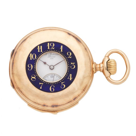Swiss gold half hunting cased minute repeater Circa 1890