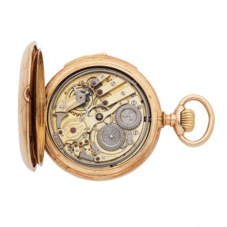 Swiss gold half hunting cased minute repeater Circa 1890
