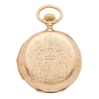 Swiss gold half hunting cased minute repeater Circa 1890
