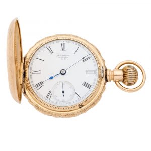 Fine American 14K gold hunting cased lever watch Circa 1883
