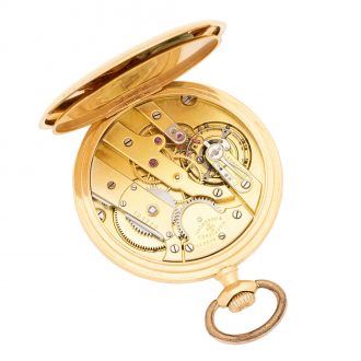 Swiss 18 carat gold open faced keyless lever watch Circa 1915