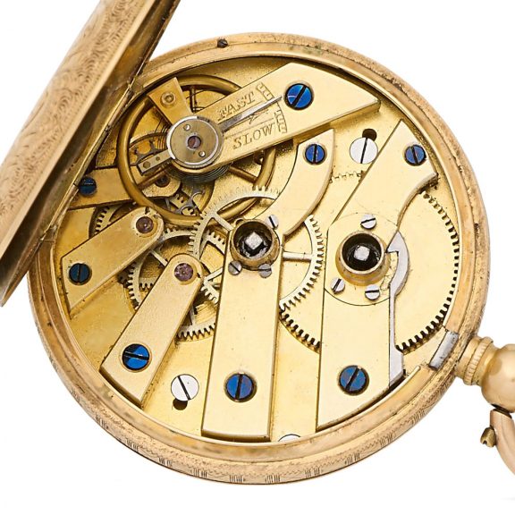 English 18K gold open faced ladies' pocket watch Circa 1850 English 18K gold open faced ladies' pocket watch Circa 1850