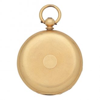 English 18K gold open faced key wind watch Circa 1850