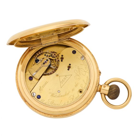 English 18K gold hunting cased keyless watch Circa 1901 English 18K gold hunting cased keyless watch Circa 1901