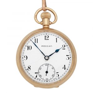 American 9K gold open faced keyless lever watch Circa 1960
