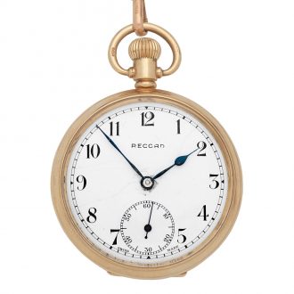 American 9K gold open faced keyless lever watch Circa 1960 American 9K gold open faced keyless lever watch Circa 1960
