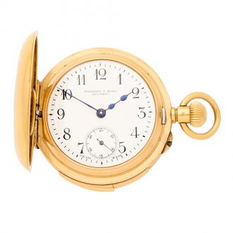Swiss 18 carat gold half hunting cased repeating watch Circa 1900