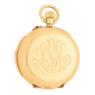 Swiss 18 carat gold half hunting cased repeating watch Circa 1900