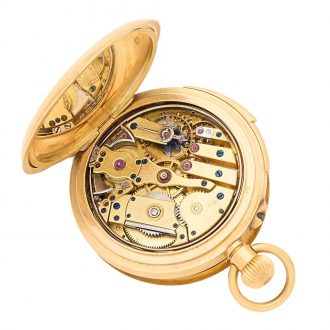 Swiss 18 carat gold half hunting cased repeating watch Circa 1900