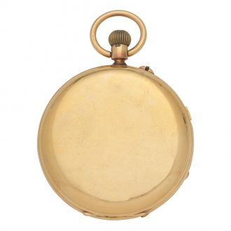 English 18K gold hunting cased keyless watch Circa 1910