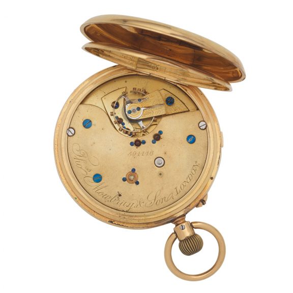 English 18K gold hunting cased keyless watch Circa 1910 English 18K gold hunting cased keyless watch Circa 1910