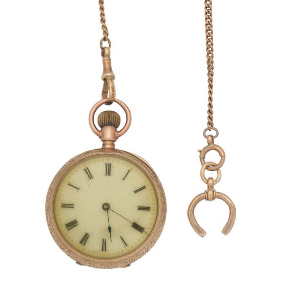 Fine American 10K gold open faced lever watch Circa 1900 Fine American 10K gold open faced lever watch Circa 1900