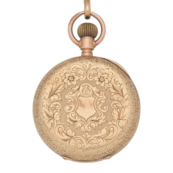 Fine American 10K gold open faced lever watch Circa 1900