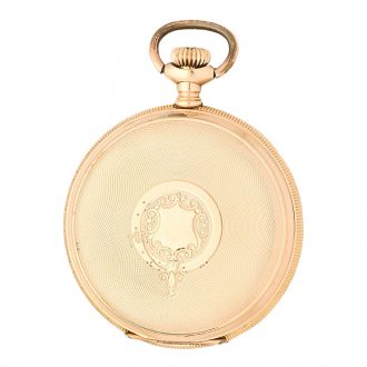 American 14 carat gold hunting cased keyless lever Circa 1898 American 14 carat gold hunting cased keyless lever Circa 1898